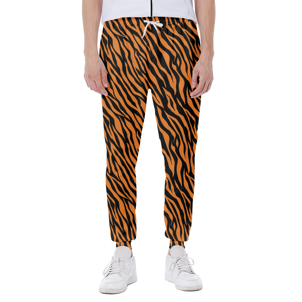 Orange And Black Tiger Stripe Print Scuba Joggers