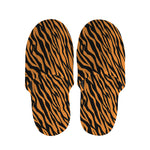 Orange And Black Tiger Stripe Print Slippers