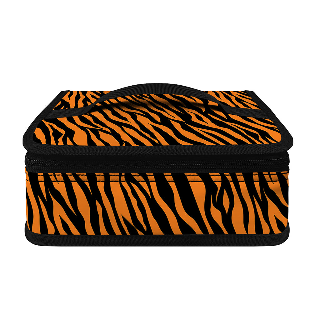 Orange And Black Tiger Stripe Print Small Lunch Bag