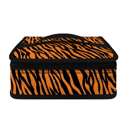 Orange And Black Tiger Stripe Print Small Lunch Bag