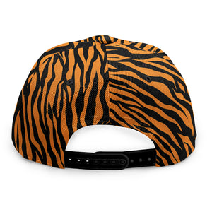 Orange And Black Tiger Stripe Print Snapback Cap