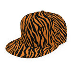 Orange And Black Tiger Stripe Print Snapback Cap