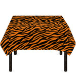Orange And Black Tiger Stripe Print Tablecloth