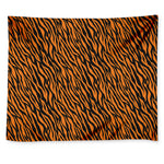 Orange And Black Tiger Stripe Print Tapestry