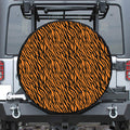 Orange And Black Tiger Stripe Print Tire Cover