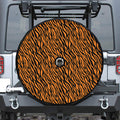 Orange And Black Tiger Stripe Print Tire Cover With Camera Hole