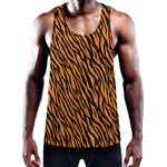 Orange And Black Tiger Stripe Print Training Tank Top