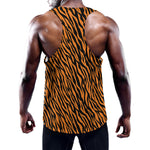 Orange And Black Tiger Stripe Print Training Tank Top