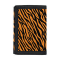Orange And Black Tiger Stripe Print Trifold Wallet