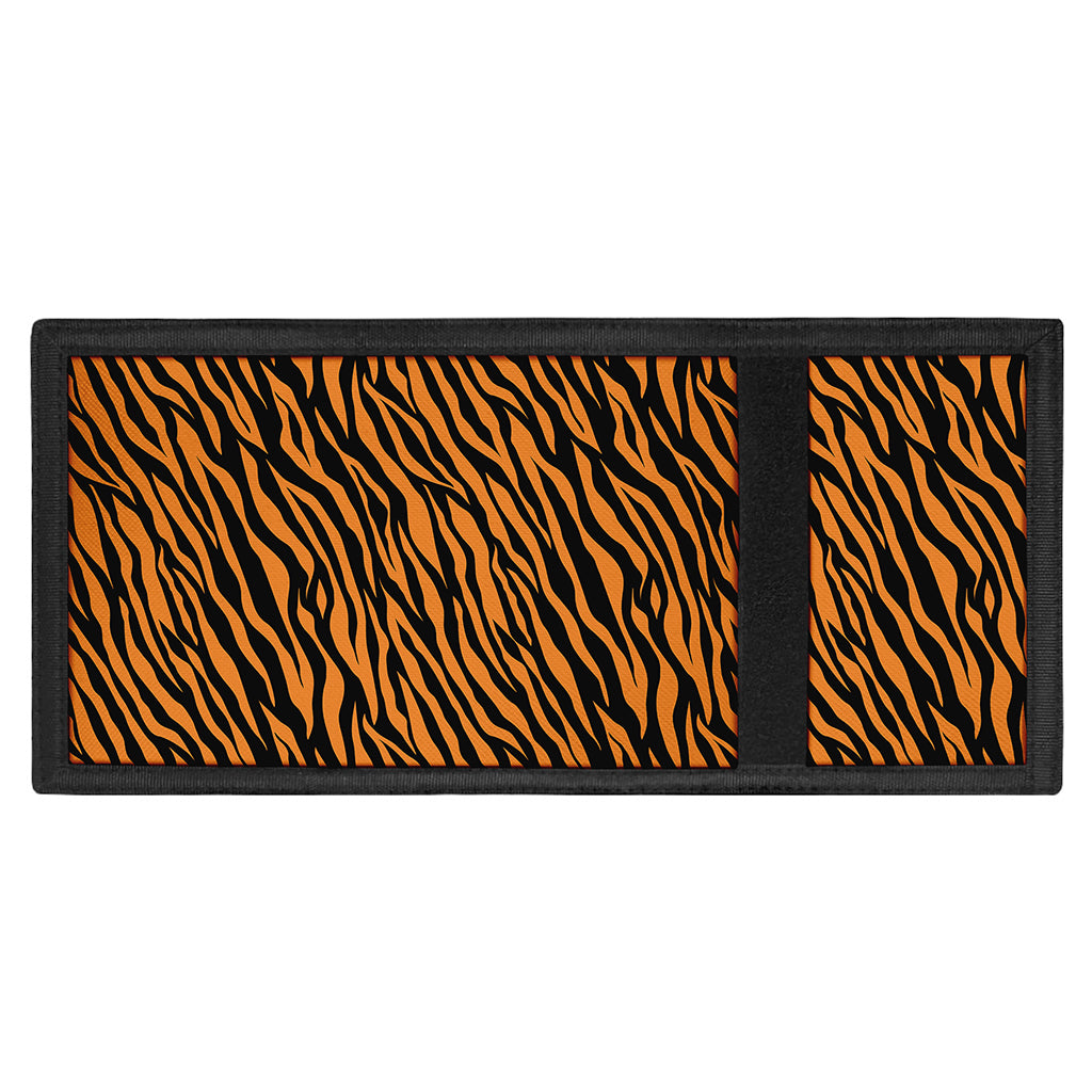 Orange And Black Tiger Stripe Print Trifold Wallet