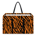 Orange And Black Tiger Stripe Print Utility Tote Bag