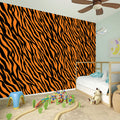Orange And Black Tiger Stripe Print Wall Sticker