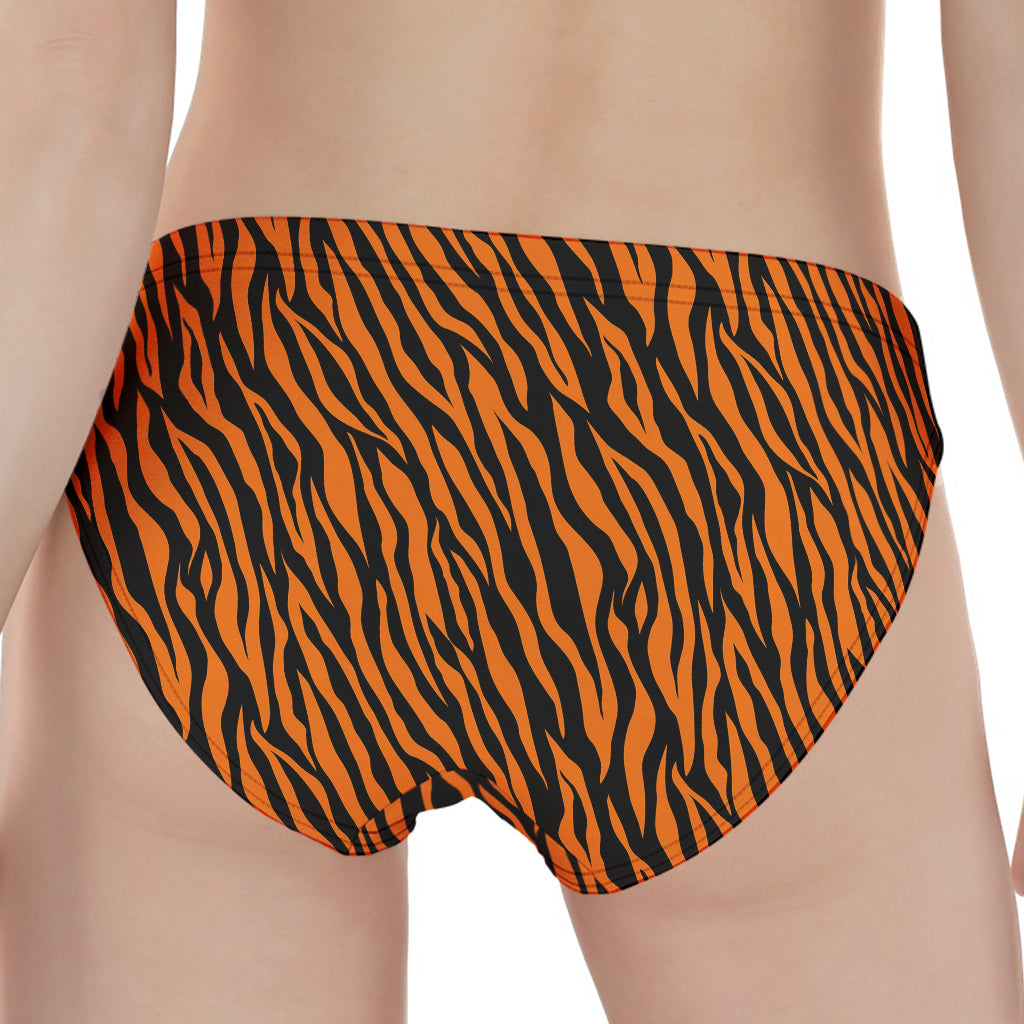 Orange And Black Tiger Stripe Print Women's Panties