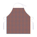 Orange And Blue Houndstooth Print Adjustable Apron