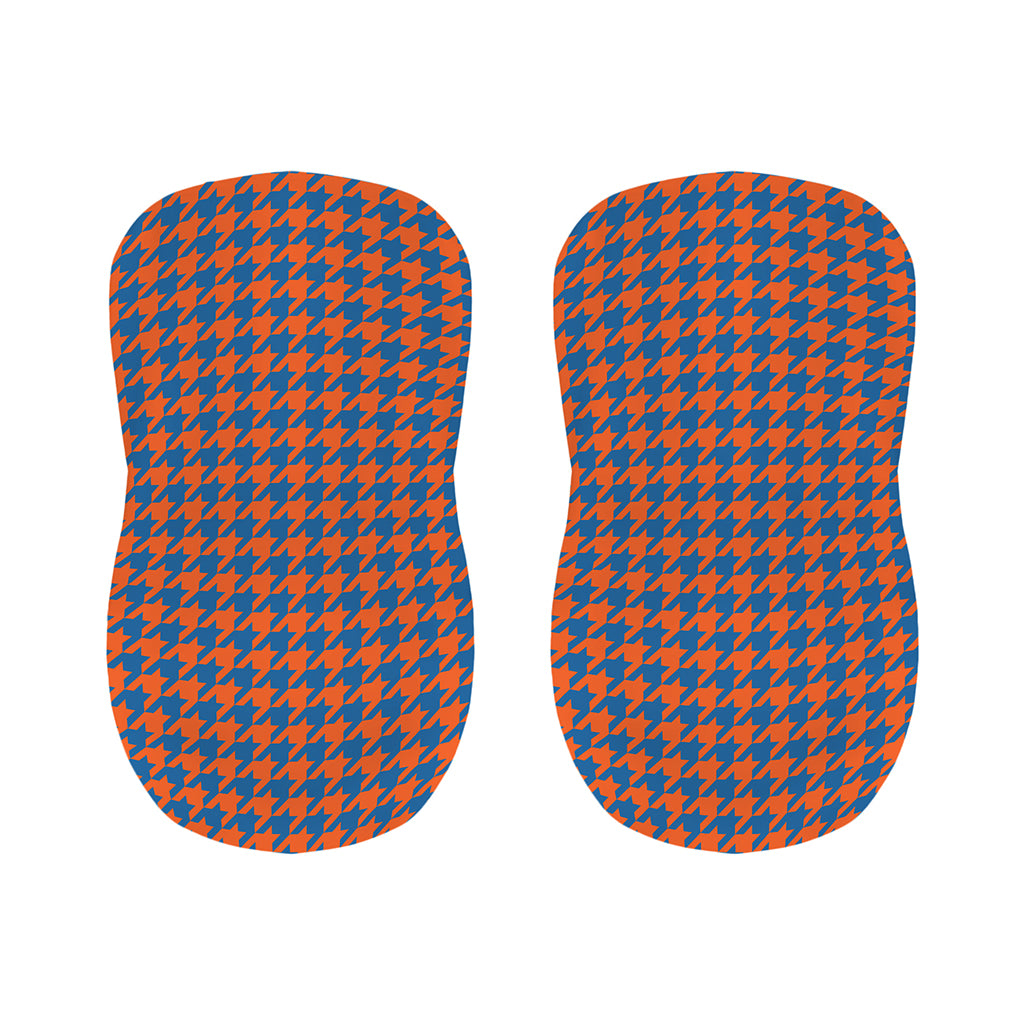 Orange And Blue Houndstooth Print Bar Stool Covers