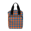 Orange And Blue Houndstooth Print Bible Tote Bag