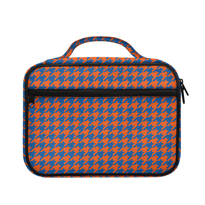 Orange And Blue Houndstooth Print Briefcase Bible Bag