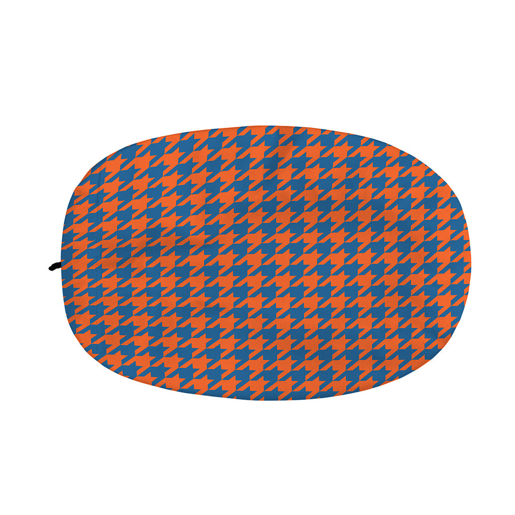 Orange And Blue Houndstooth Print Car Side Mirror Covers