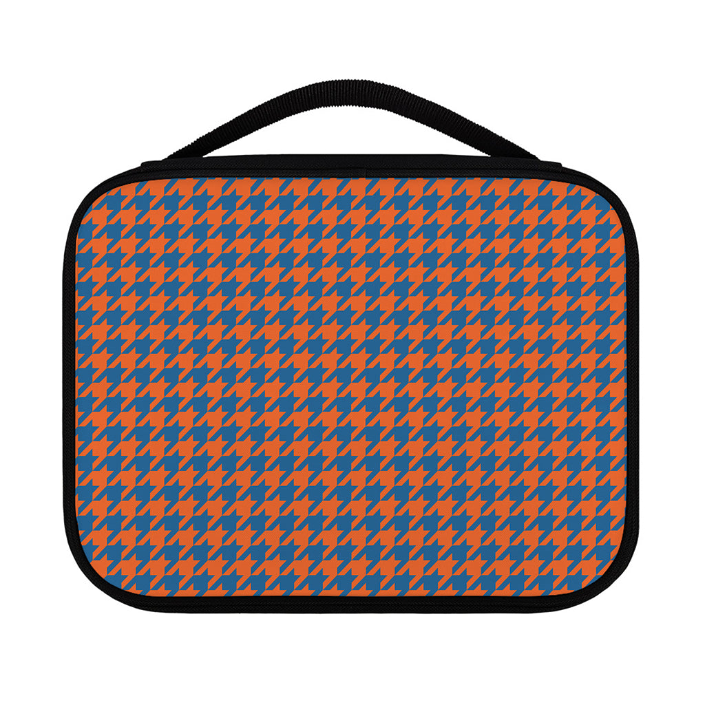 Orange And Blue Houndstooth Print Classic Bible Case