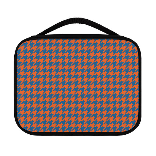 Orange And Blue Houndstooth Print Classic Bible Case