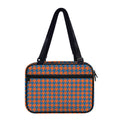 Orange And Blue Houndstooth Print Double Strap Bible Bag