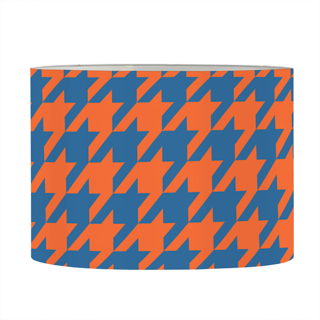 Orange And Blue Houndstooth Print Drum Lamp Shade