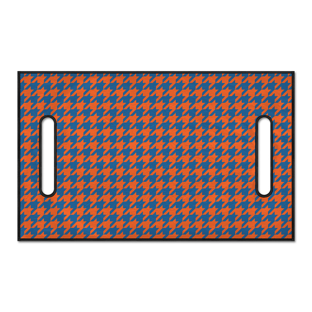 Orange And Blue Houndstooth Print Golf Cart Seat Cover