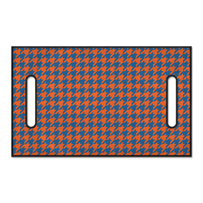 Orange And Blue Houndstooth Print Golf Cart Seat Cover