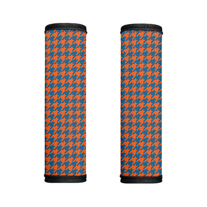 Orange And Blue Houndstooth Print Handle Covers