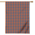 Orange And Blue Houndstooth Print House Flag