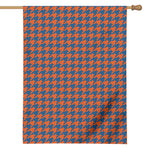 Orange And Blue Houndstooth Print House Flag