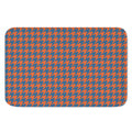 Orange And Blue Houndstooth Print Indoor Door Mat
