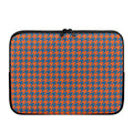 Orange And Blue Houndstooth Print Laptop Sleeve
