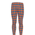Orange And Blue Houndstooth Print Men's Leggings