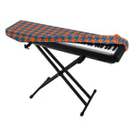 Orange And Blue Houndstooth Print Piano Keyboard Cover