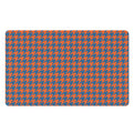 Orange And Blue Houndstooth Print Polyester Doormat