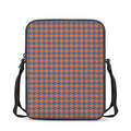Orange And Blue Houndstooth Print Rectangular Crossbody Bag