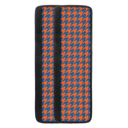 Orange And Blue Houndstooth Print Refrigerator Handle Covers