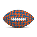 Orange And Blue Houndstooth Print Rugby Ball