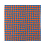 Orange And Blue Houndstooth Print Silk Bandana