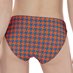 Orange And Blue Houndstooth Print Women's Panties