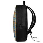 Orange And Blue Madras Pattern Print 17 Inch Backpack