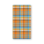 Orange And Blue Madras Pattern Print Baby Crib Sheet