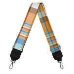 Orange And Blue Madras Pattern Print Bag Strap