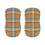 Orange And Blue Madras Pattern Print Bar Stool Covers