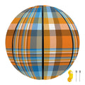 Orange And Blue Madras Pattern Print Basketball