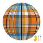 Orange And Blue Madras Pattern Print Basketball