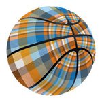 Orange And Blue Madras Pattern Print Basketball
