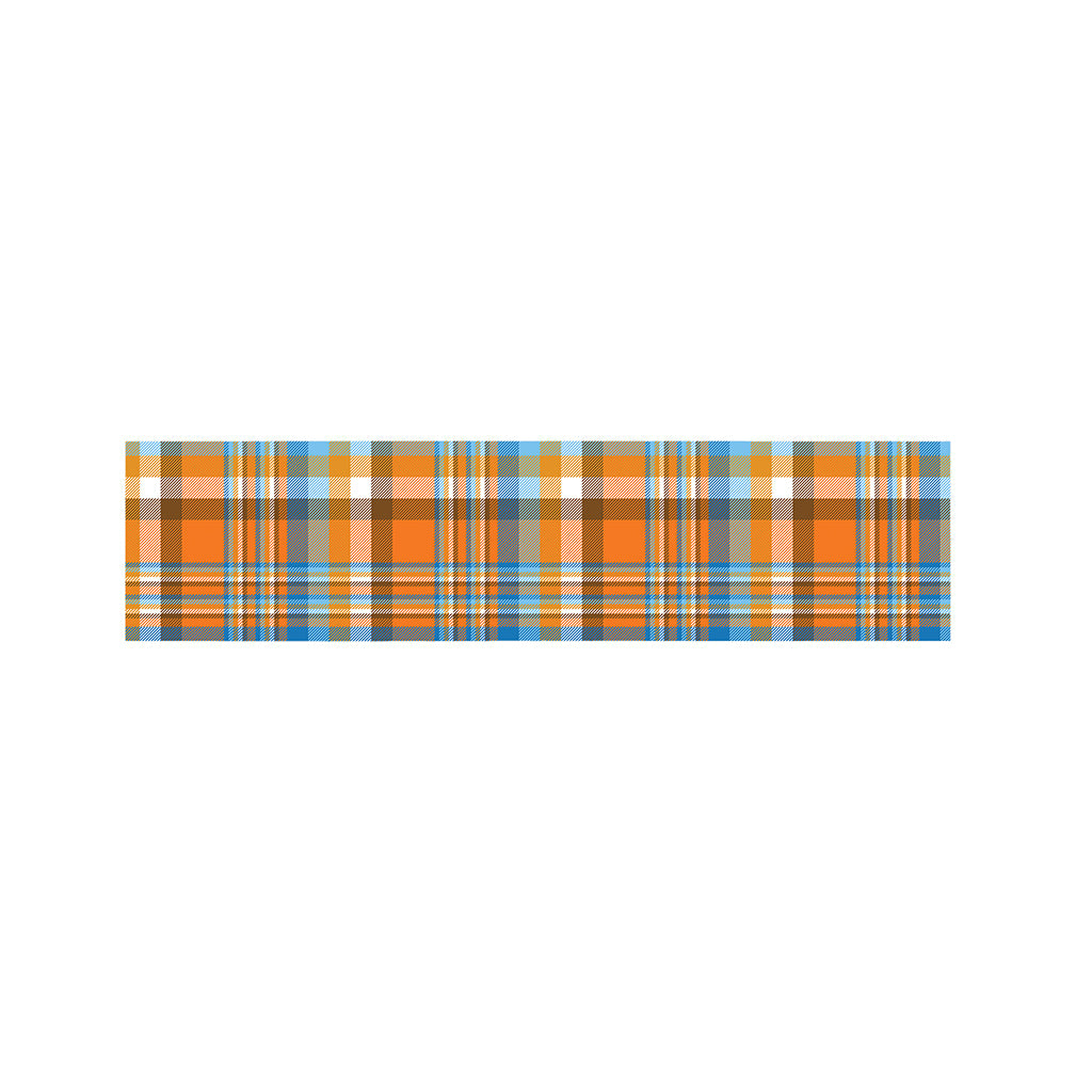 Orange And Blue Madras Pattern Print Bed Runner