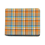 Orange And Blue Madras Pattern Print Bifold Wallet